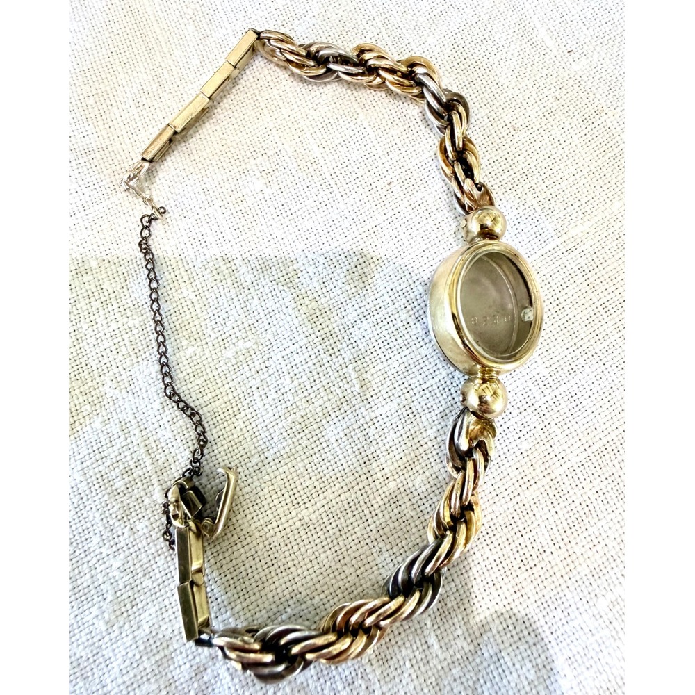 Vintage Elgin Ladies Empty Watch Case 10K Gold Filled Sterling Bracelet